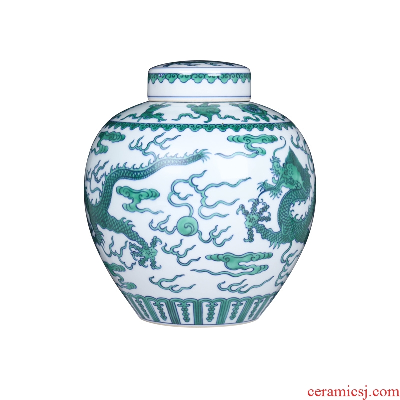 Jingdezhen ceramics manual hand-painted porcelain dou dragon grain tea pot sitting room study home decoration furnishing articles