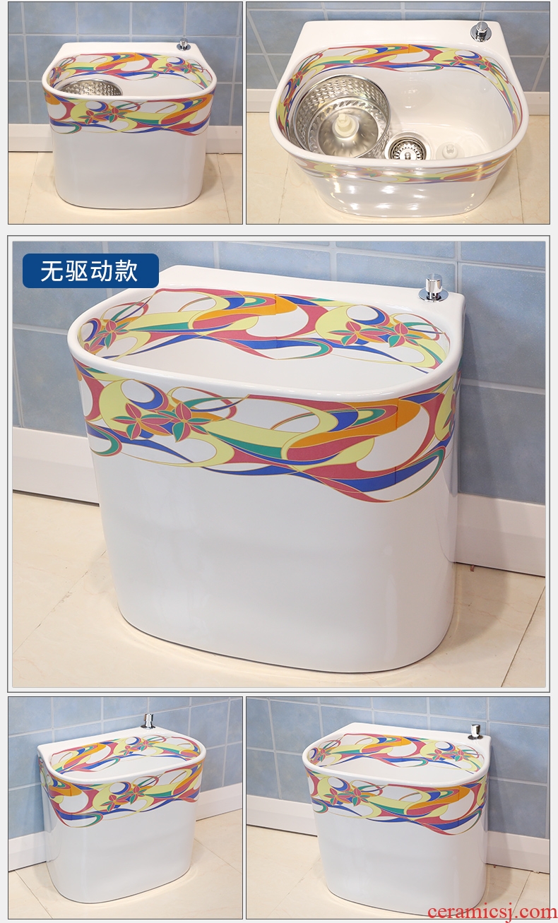 Chinese style restoring ancient ways of jingdezhen ceramic mop pool mop pool large balcony pool to wash the mop pool toilet mop pool