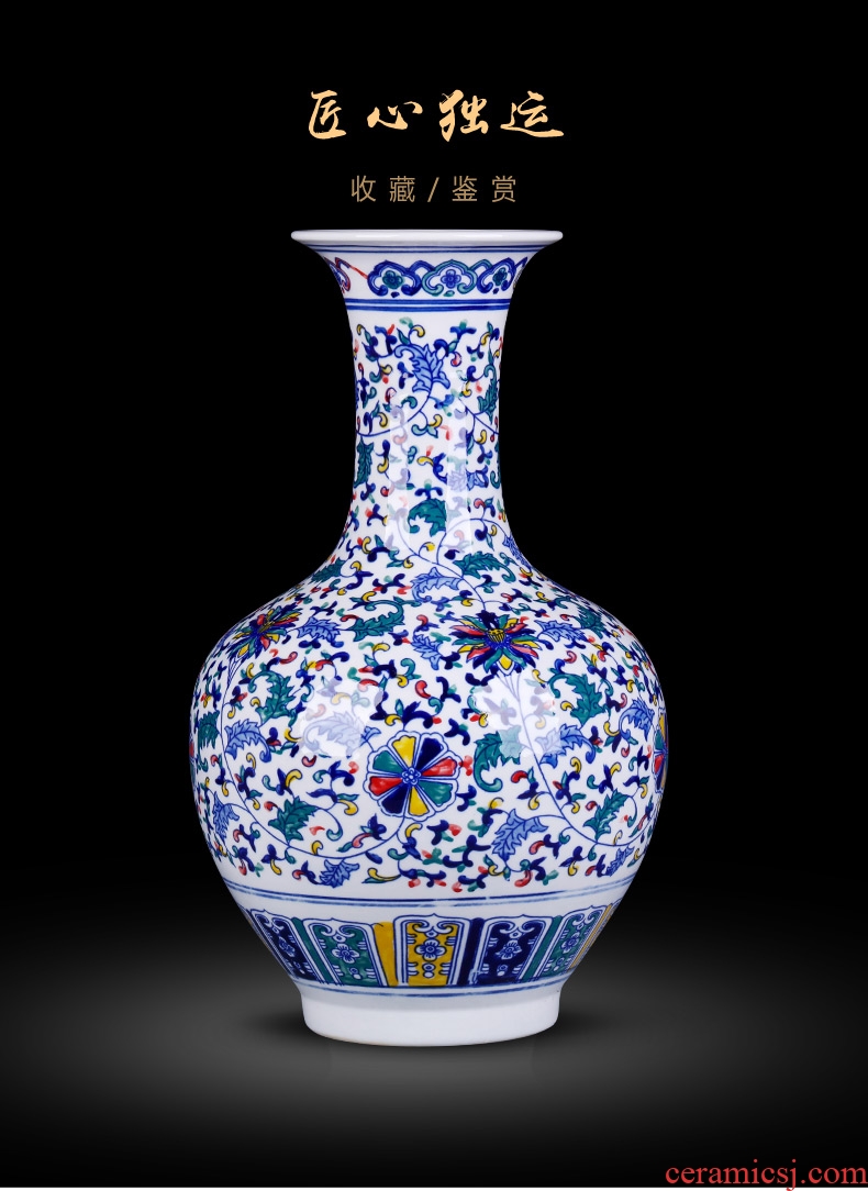 Porcelain of jingdezhen ceramics vase large sitting room place flower arranging restoring ancient ways is rich ancient frame of Chinese style household decorations - 605423614430