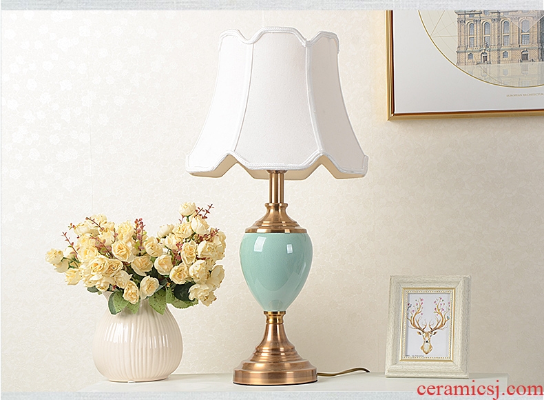 American bedroom berth lamp creative household contracted and I study living room warm and creative ceramic lamp