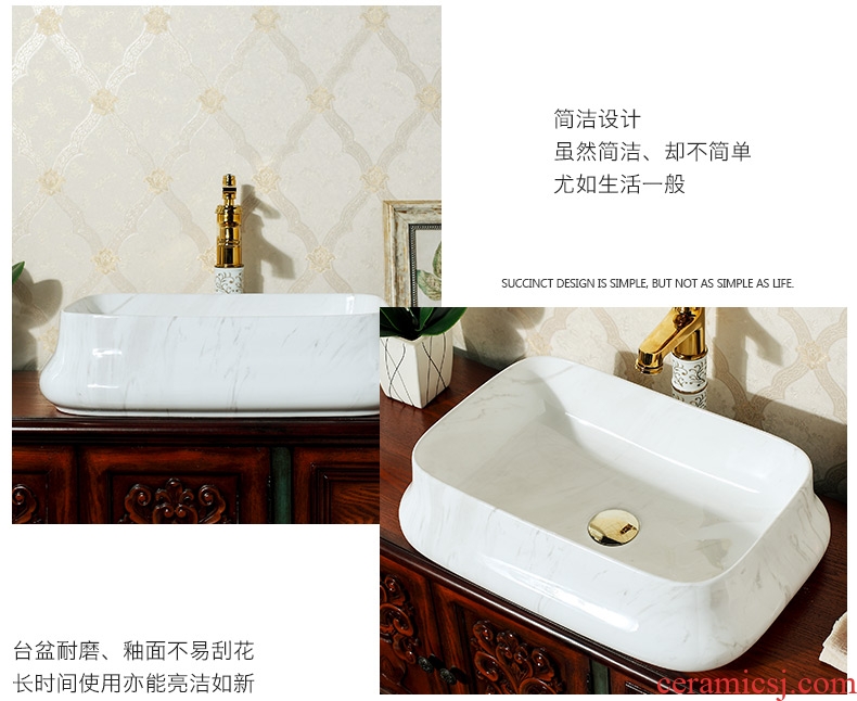 M beautiful stage basin art contracted thin edge rectangle lavatory marble deep basin ceramic lavabo