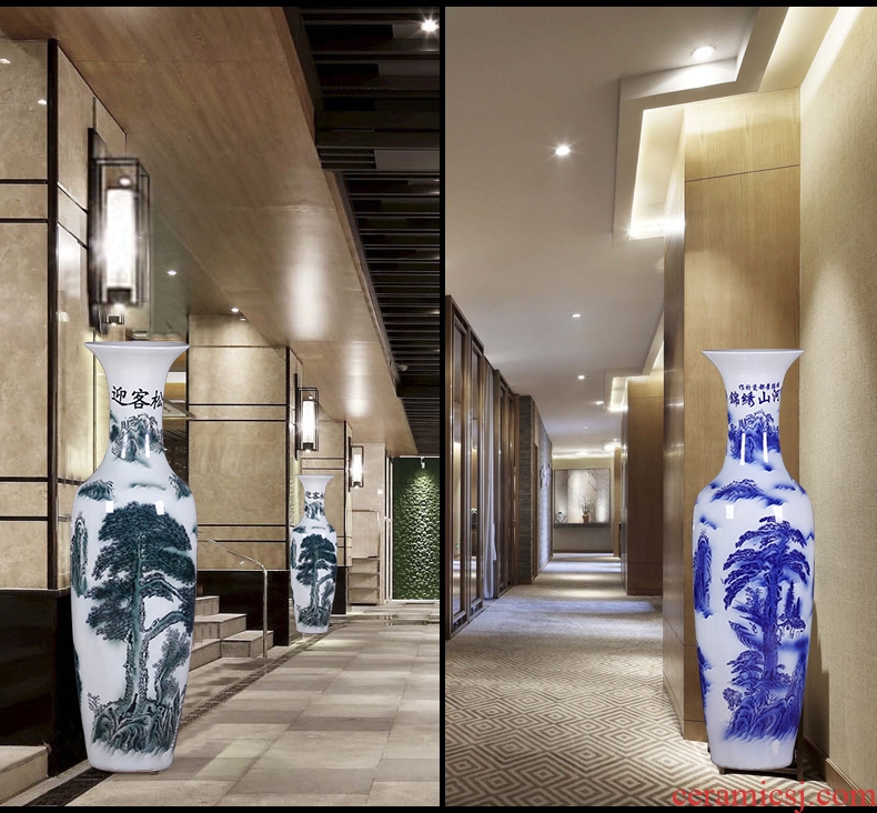 I and contracted creative ceramic extra - large ceramic sitting room hotel villa art vase landing simulation dried flowers - 584815674446