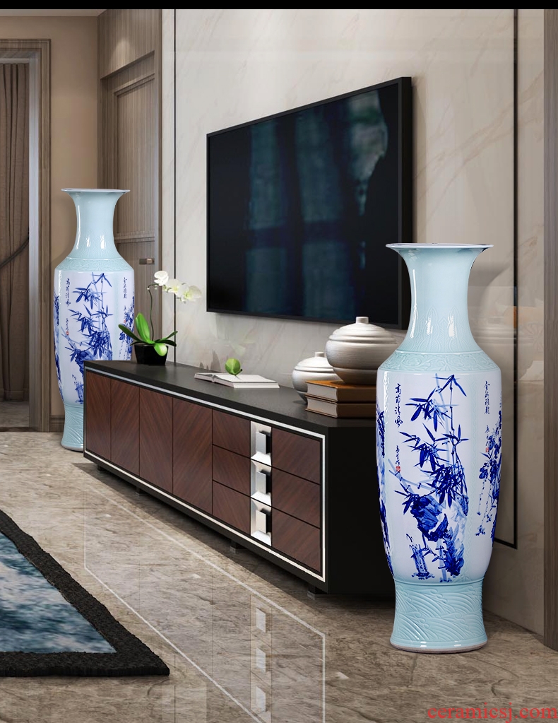 Jingdezhen ceramics vase antique blue - and - white large flower arranging implement new porch sitting room of Chinese style household act the role ofing is tasted furnishing articles - 604159501063