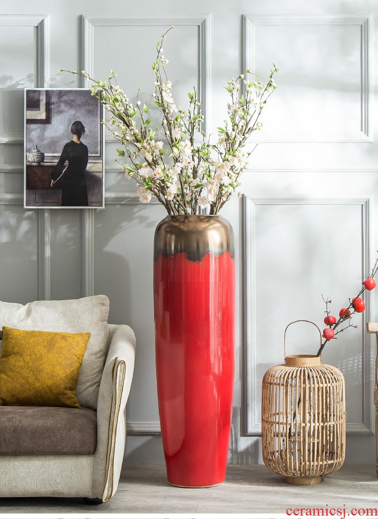 Murphy 's new Chinese large - sized ceramic vases, decorative furnishing articles creative retro sitting room simulation dry flower art flower arranging device - 598685743036