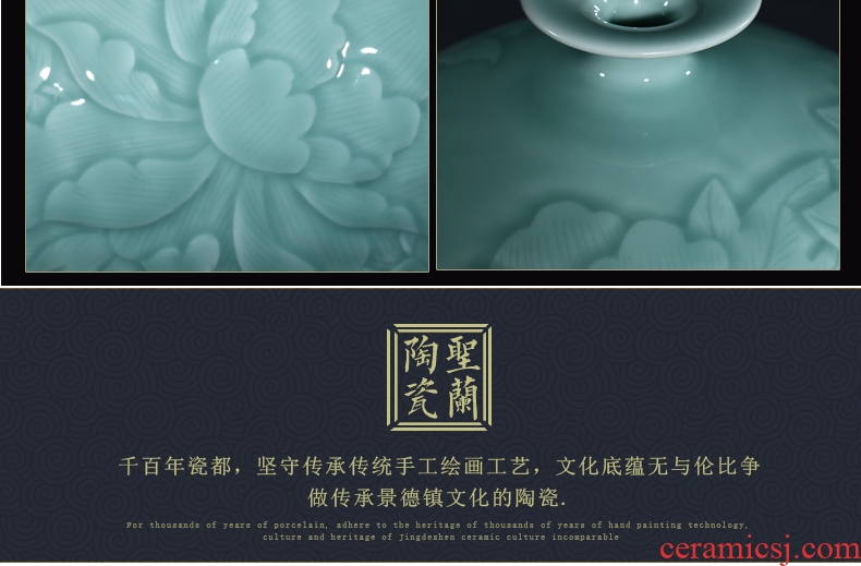 Jingdezhen ceramics of large vase furnishing articles furnishing articles flower arranging device youligong red wine sitting room adornment household - 603672679863