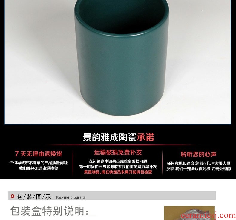 Continuous grain of jingdezhen ceramic creative furnishing articles writing brush washer from household act the role ofing is tasted archaize ceramic decoration arts and crafts