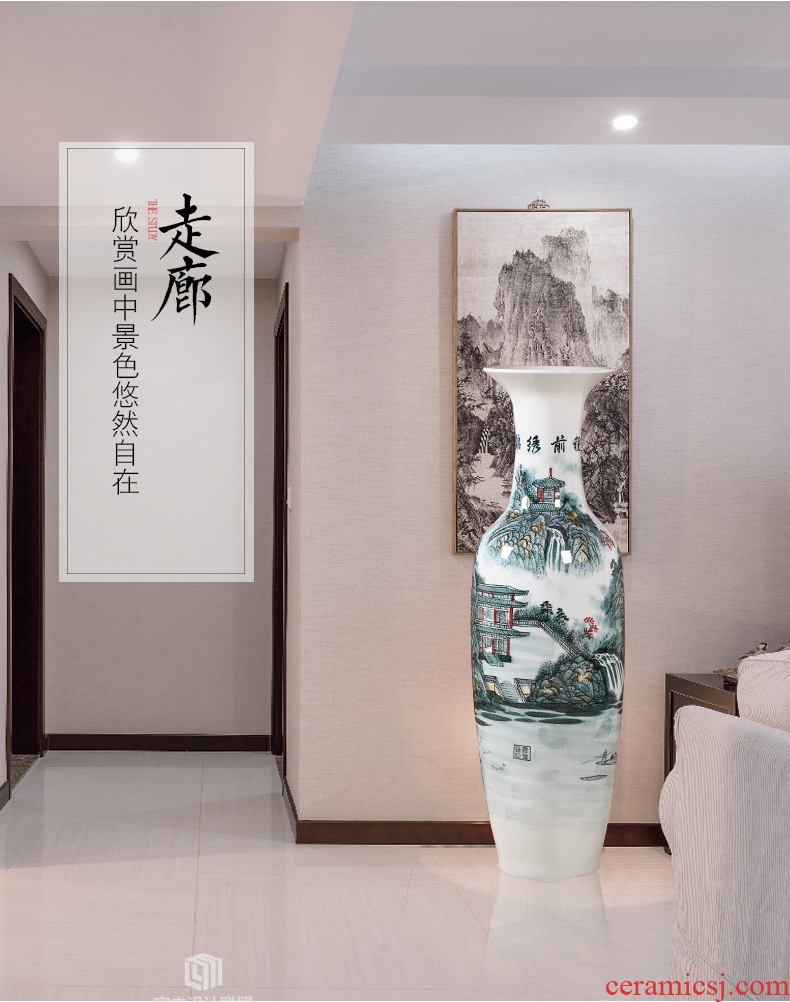 Jingdezhen ceramics of large vase furnishing articles sitting room hotel large new Chinese style household adornment TV ark - 592531799092