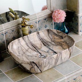 The stage basin oval imitation marble ceramic pan European household decoration art toilet washs a face basin that wash a face to wash your hands