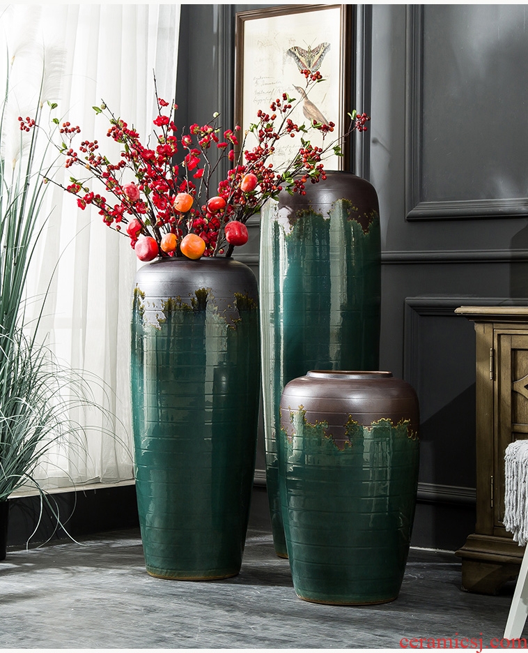 Murphy 's new Chinese large - sized ceramic vases, decorative furnishing articles creative retro sitting room simulation dry flower art flower arranging device - 581432230144