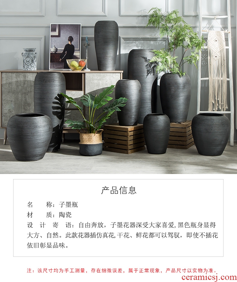 Jingdezhen ceramics archaize sitting room place flower arrangement craft landing big blue and white porcelain vase vase decoration - 598076896940