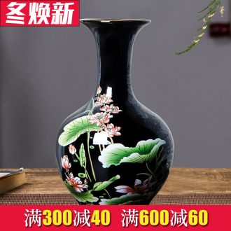 Jingdezhen chinaware lotus flower bottle arranging flowers, vase of porcelain of modern Chinese style household adornment sitting room ark, furnishing articles