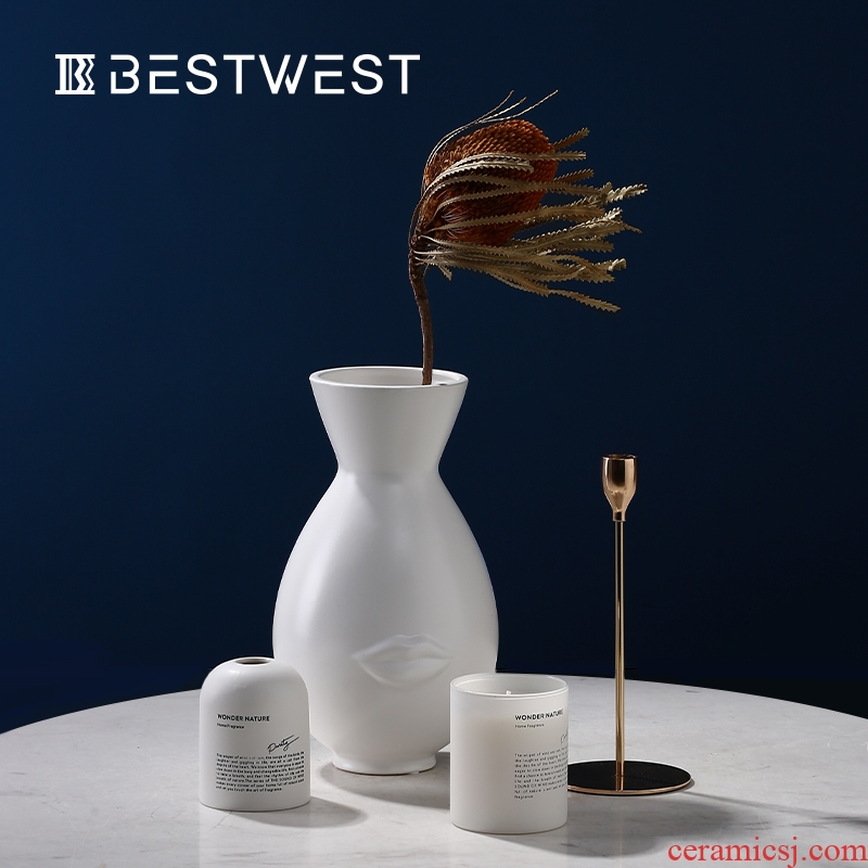 BEST WEST of new Chinese style furnishing articles example room sitting room ark face vase ceramics soft adornment ornament