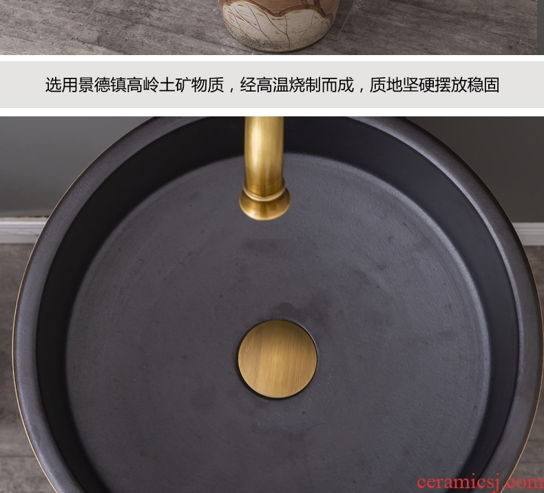 Chinese style restoring ancient ways ceramic one pillar type lavatory floor is suing garden sinks balcony sink