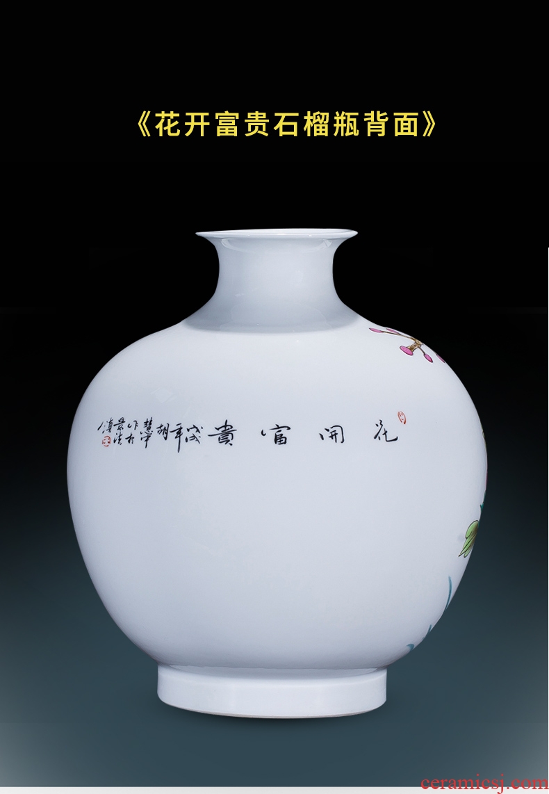 Jingdezhen famous master hand made lotus ceramics vase furnishing articles of new Chinese style decorates porch sitting room big furnishing articles