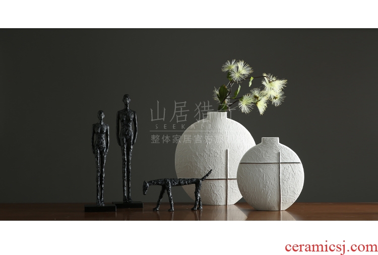 Jingdezhen ceramic hand - made courtyard by patterns of large vase of new Chinese style living room TV cabinet furnishing articles - 592882191890