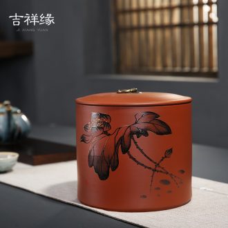 Auspicious margin of violet arenaceous caddy fixings ceramic large scattered receives a kilo is installed seal big yards last come to pu 'er POTS of household