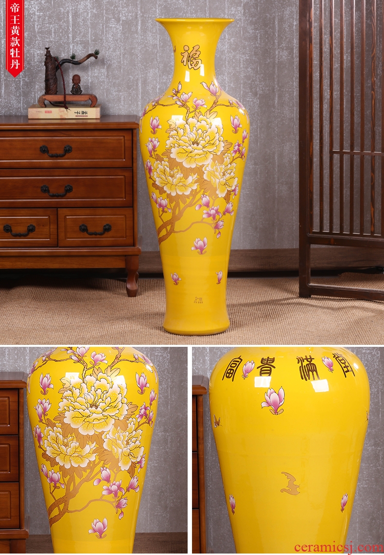 Modern Chinese style example room pottery vases, indoor and outdoor water red ceramic cylinder of large ceramic vase vase - 556922150027