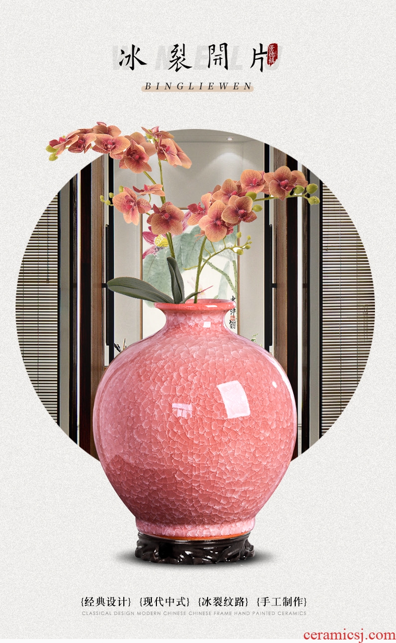 Jingdezhen ceramics flower vase creative archaize sitting room adornment new Chinese style household TV ark furnishing articles