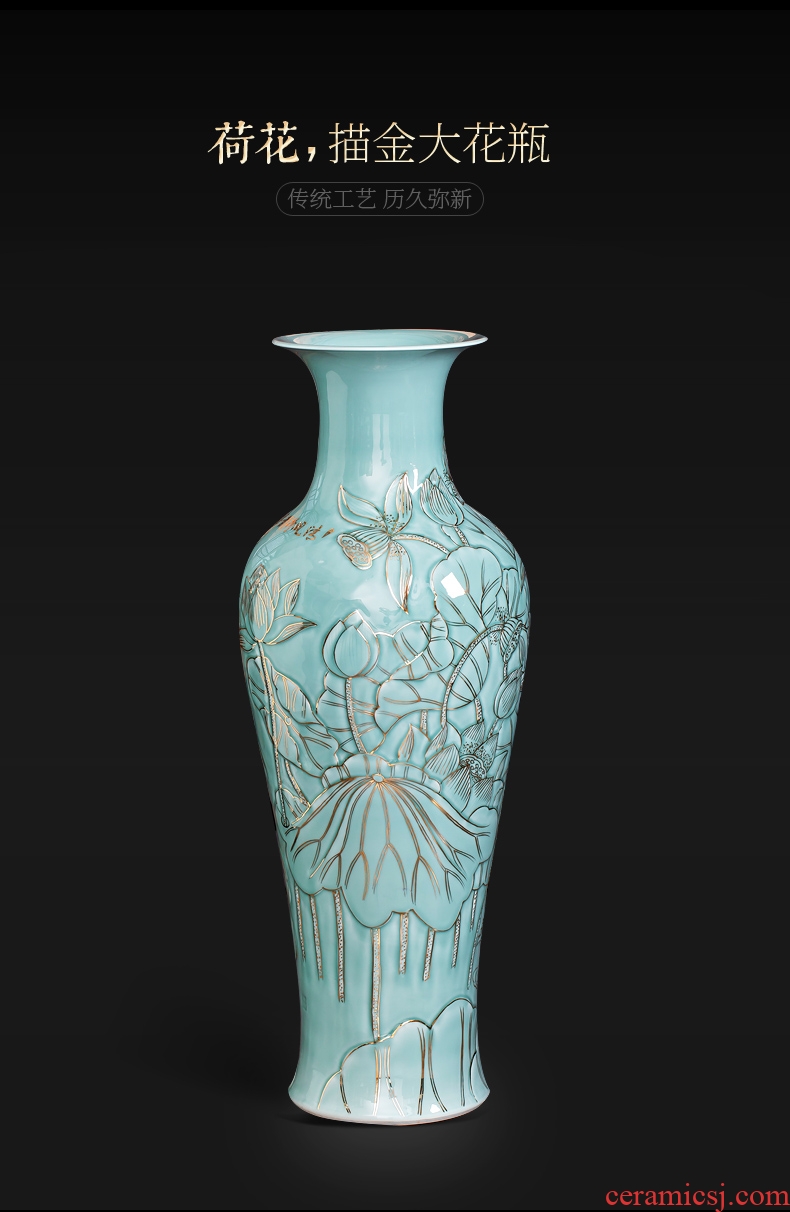 Jingdezhen ceramics of large vase household flower arrangement sitting room adornment is placed opening gifts peony large - 599483948282