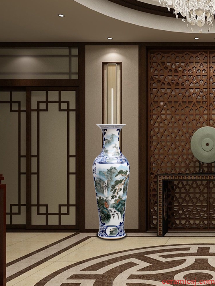 Jingdezhen ceramics has a long history in the hand draw pastel landscapes of large vases, home furnishing articles sitting room adornment