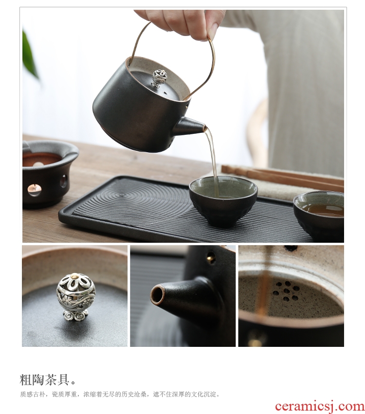 Narrative Japanese contracted household kung fu tea set a complete set of ceramic teapot teacup office dry tea set small suit