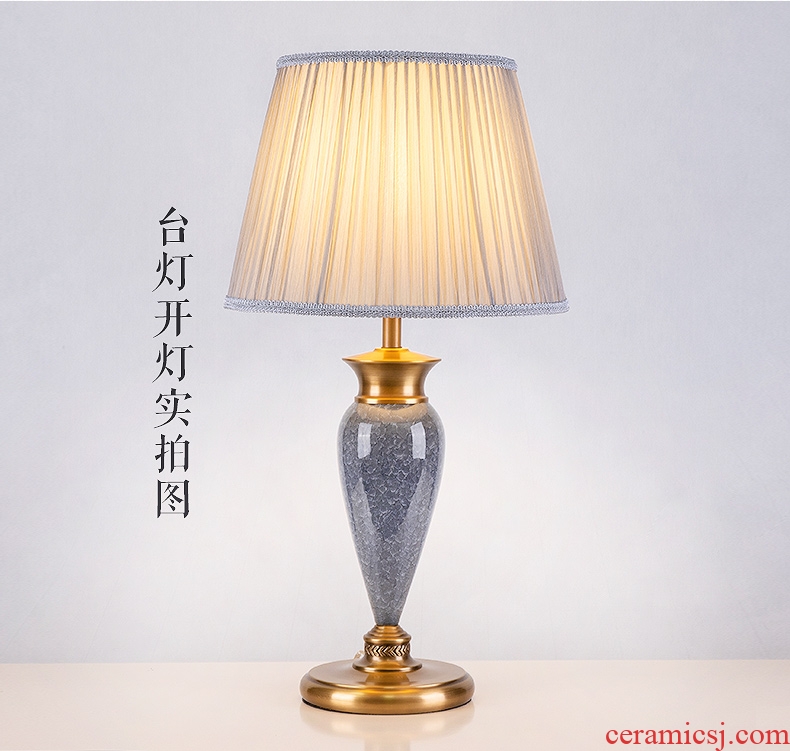 American I and contracted pure color lamp decoration ceramics art designers all copper lamps and lanterns of the sitting room the bedroom of the head of a bed