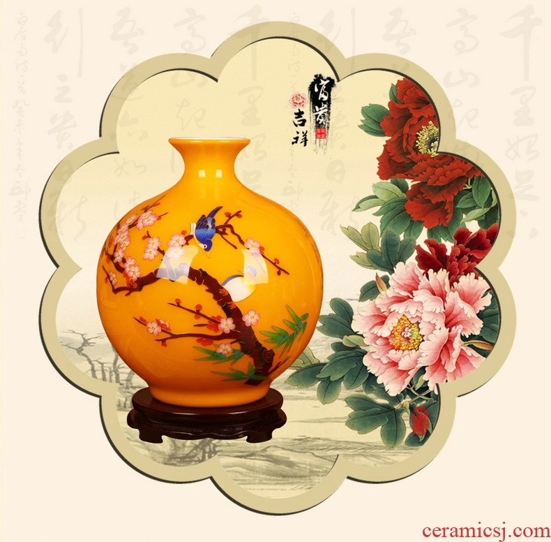 Jingdezhen ceramics classic hand - made color crack glaze pomegranate flowers of blue and white porcelain vase Chinese penjing - 40493137518