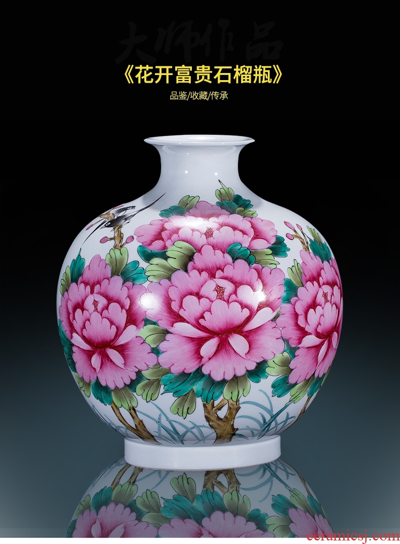 Jingdezhen famous master hand made lotus ceramics vase furnishing articles of new Chinese style decorates porch sitting room big furnishing articles