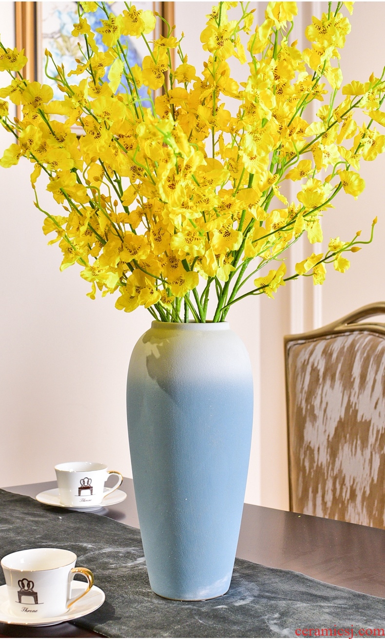 Large modern European flower vases, ceramic sunflower decoration water tank - 597858539743 Large vases, flowers hydroponics vessels