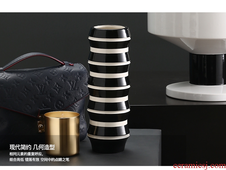 BEST WEST designer ceramic vase furnishing articles geometrical ideas of new Chinese style dry flower vase decoration light of key-2 luxury