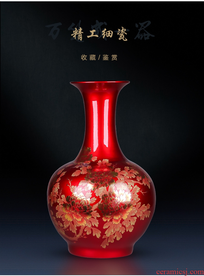 Archaize floor vase of dry flower arranging large Chinese style villa hotel restoring ancient ways is the sitting room porch ceramic home furnishing articles - 602887003837