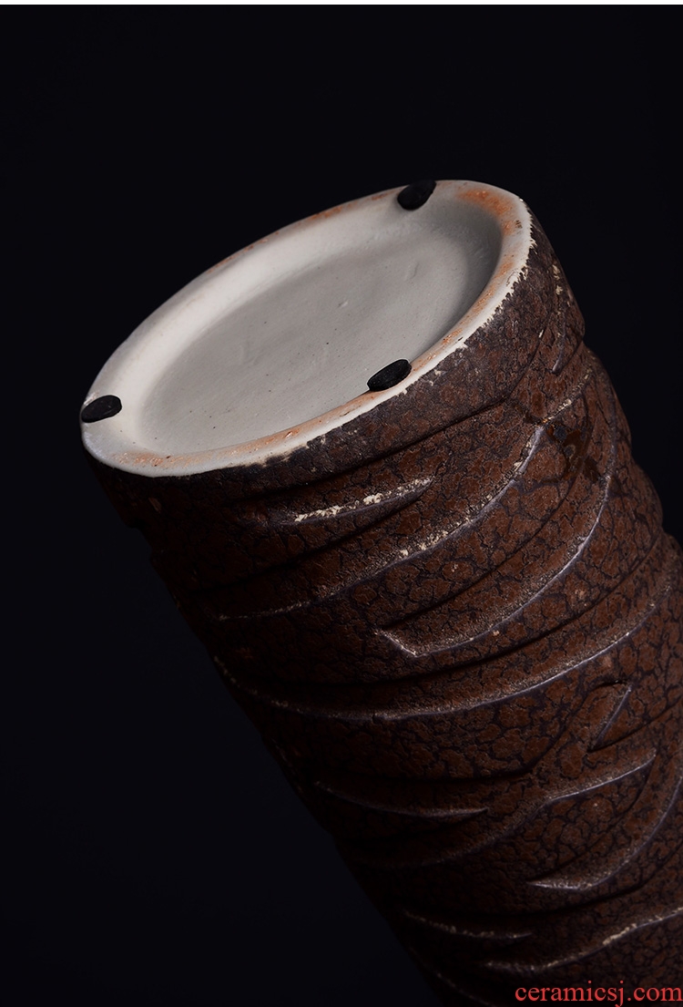 Jingdezhen ceramics powder enamel pine crane live idea gourd of large vases, modern Chinese style household crafts - 598932119219