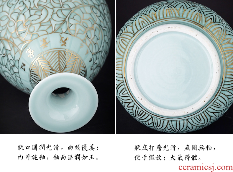 The Master of jingdezhen ceramics hand - made paint shadow blue bottle of flower arranging Chinese style household furnishing articles sitting room porch decoration