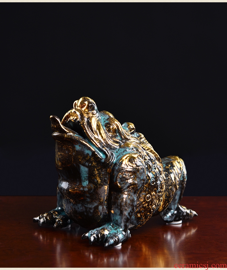 Oriental clay ceramic artisans Zhang Chang teacher Lin works spittor bronze color series art/three feet