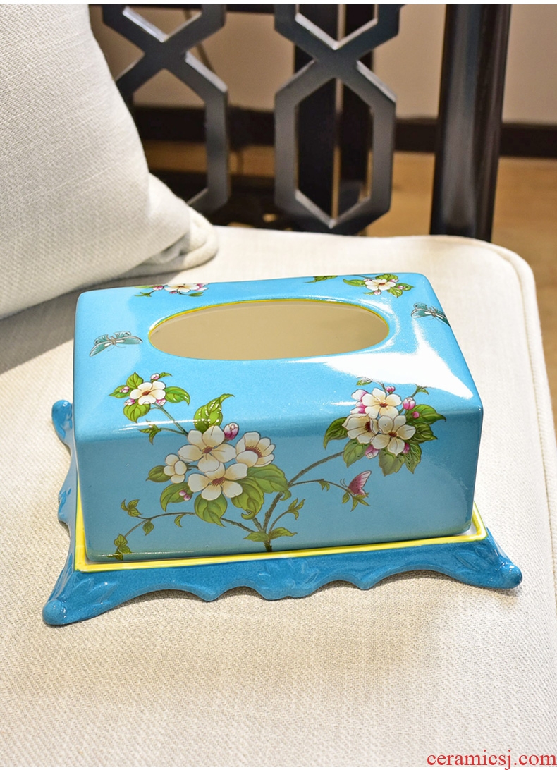 Murphy sitting room tea table painted ceramic exhaust cartons American household adornment tissue box adornment restoring ancient ways furnishing articles
