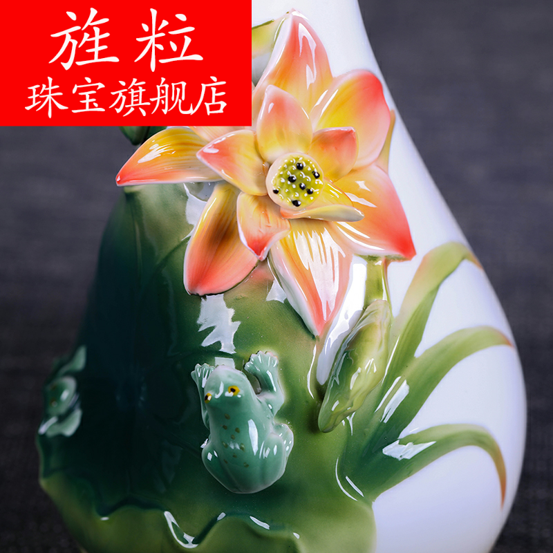 Continuous grain of jingdezhen ceramics handicraft modern pastel rural European - style ornaments Chinese porcelain flowers sitting room