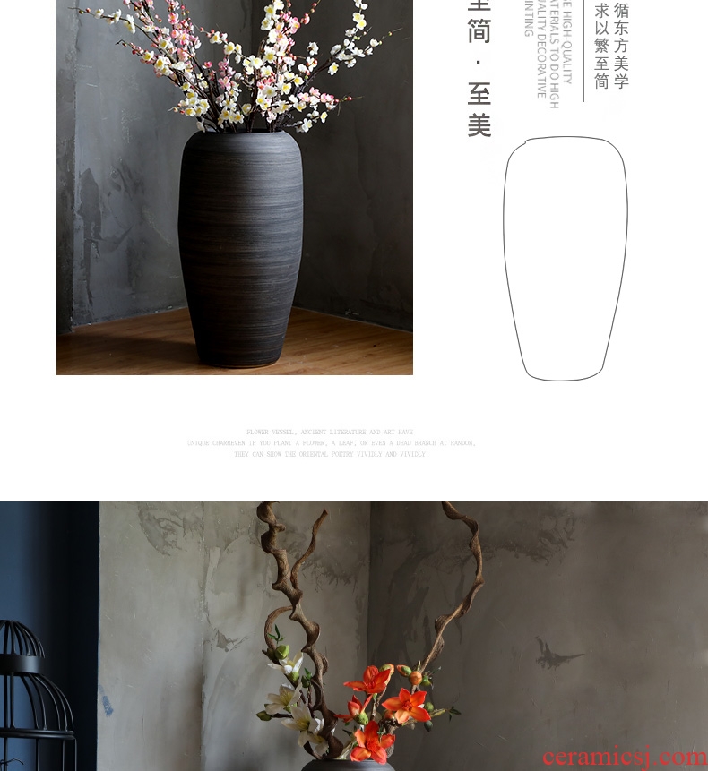 Ground vase large flower arrangement is I and contracted sitting room Nordic decorative furnishing articles hotel ceramics jingdezhen restoring ancient ways - 600120600501
