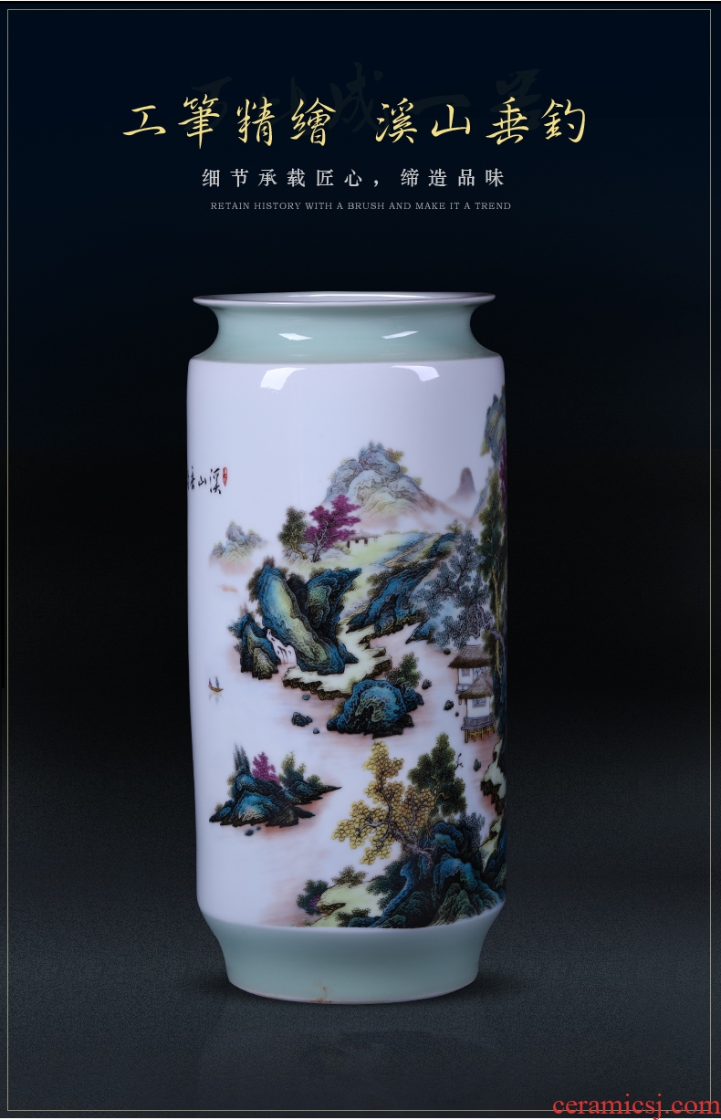 Jingdezhen ceramics landing large Chinese blue and white porcelain bottle gourd vase sitting room feng shui decorations furnishing articles - 601757617316