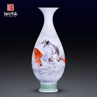 High-quality goods of jingdezhen ceramics hand-painted jean high across the carp decoration vase collection of new Chinese style household furnishing articles