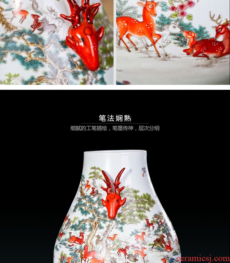 Continuous large grain of jingdezhen ceramics hand - made art vase sitting room adornment is placed a housewarming gift
