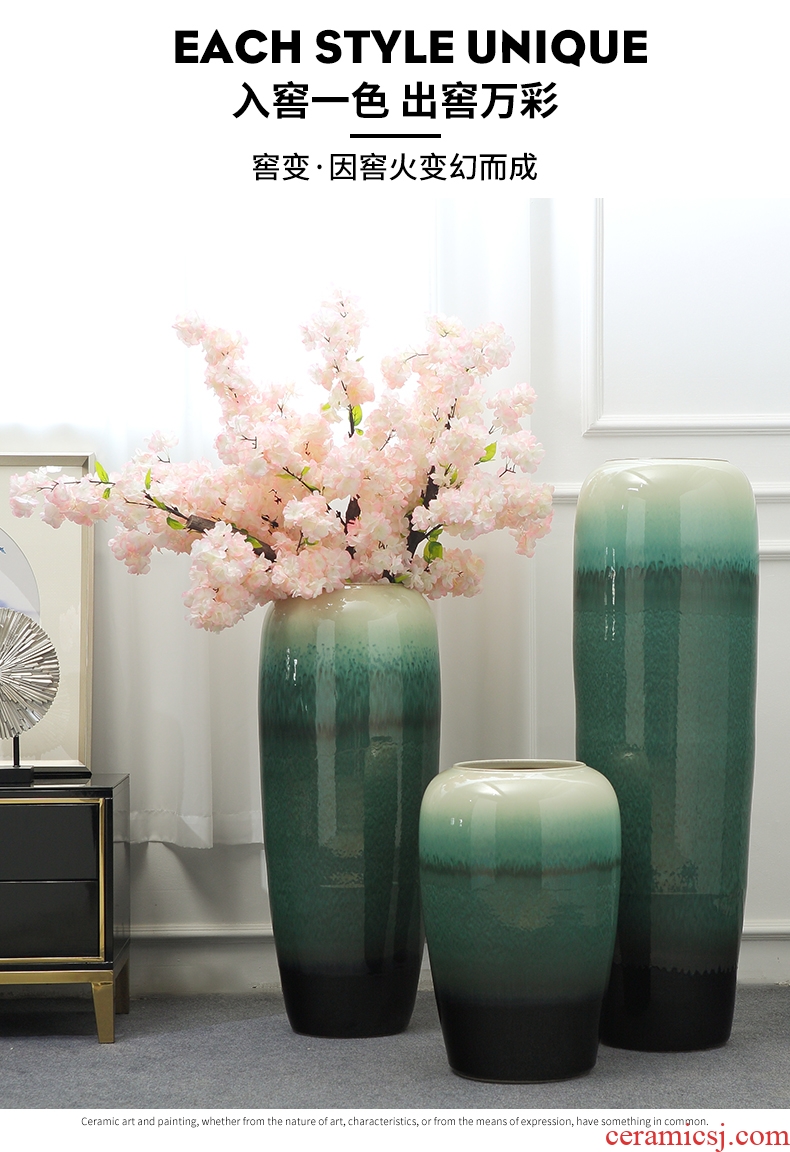European ideas of jingdezhen ceramics of large vases, pottery flower arrangement sitting room hotel villa household soft adornment - 596375783516