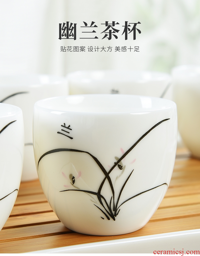 Beauty cabinet ceramic tea set suit household girder pot of high - capacity cold cold suet porcelain kettle pot teapot teacup