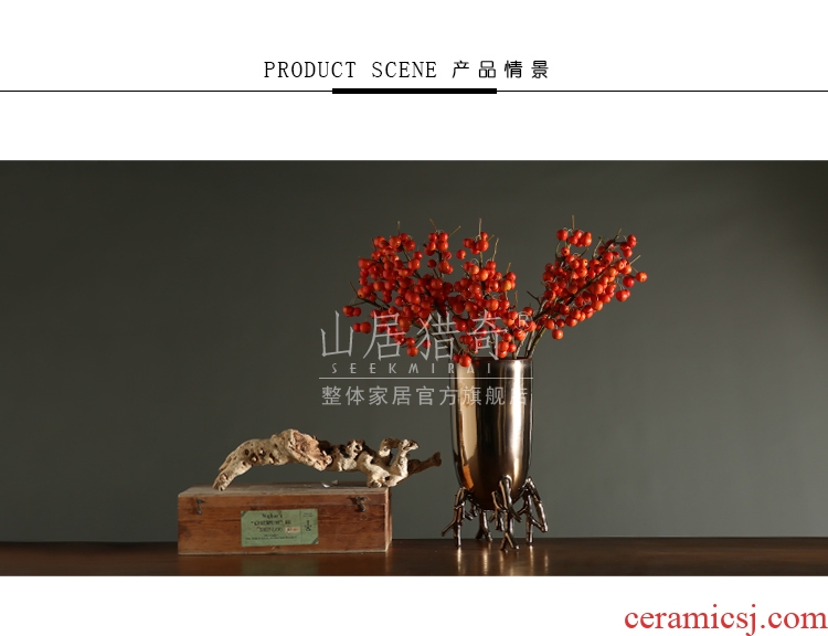 Household vase of new Chinese style restoring ancient ways ceramic creative living room decoration flower arranging containers dry flower is placed big desktop - 541387736980