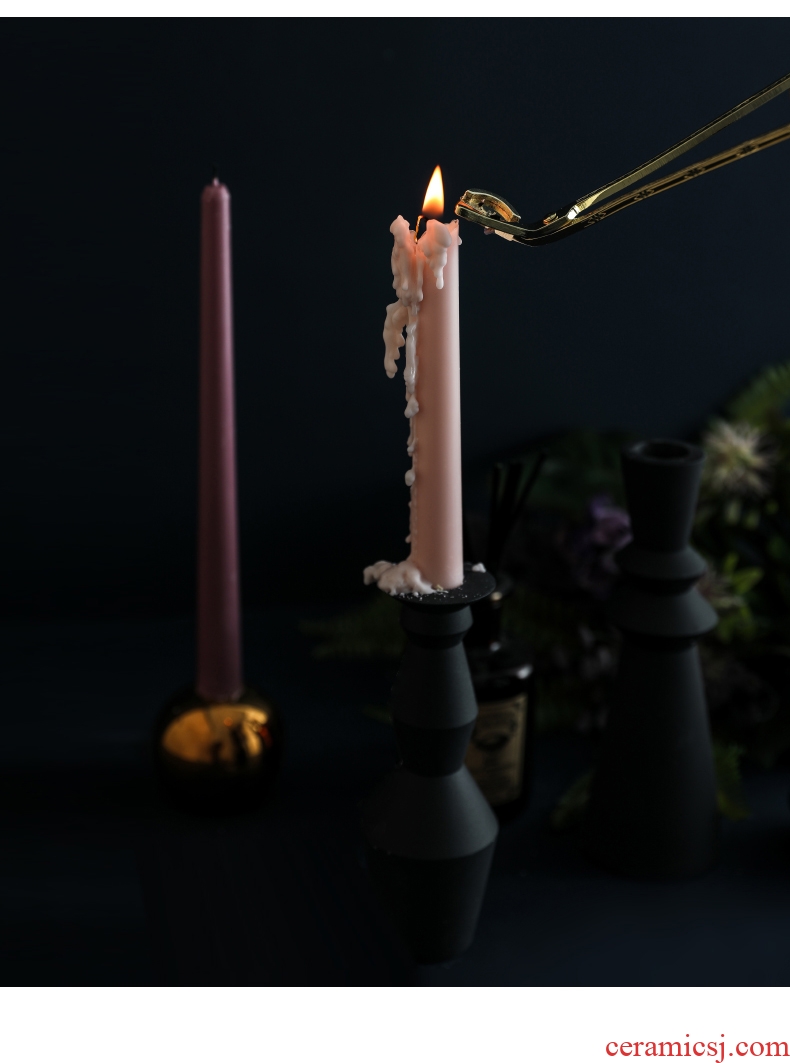 Designer ceramic candlestick romantic wedding party smoke - free home long candles example room decoration Nordic furnishing articles