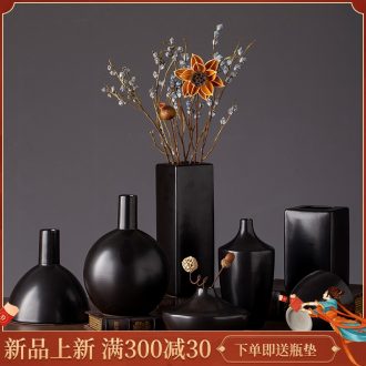 2019 new ceramic vases, I and contracted black zen hotel sitting room adornment is placed flower vase