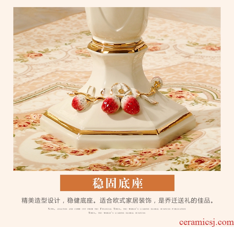 Jingdezhen ceramics ji red glaze vase of new Chinese style household, sitting room adornment large handicraft furnishing articles long high - 603117594288