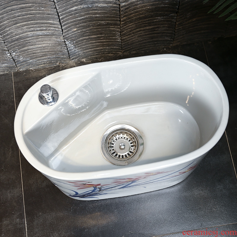 Koh larn, qi hand-painted ceramic mop pool home wash basin bathroom floor mop pool mop mop pool size