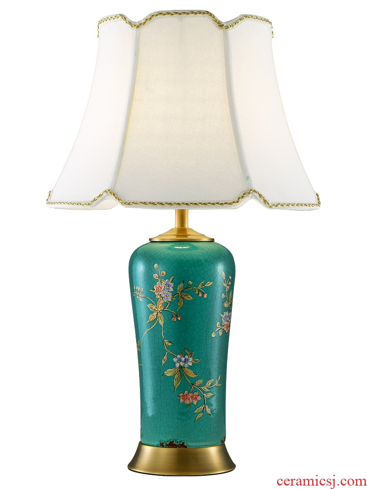 American enamel lamp decoration ceramics art hand - made all copper modern painting of flowers and restoring ancient ways of carve patterns or designs on woodwork sitting room the bedroom of the head of a bed