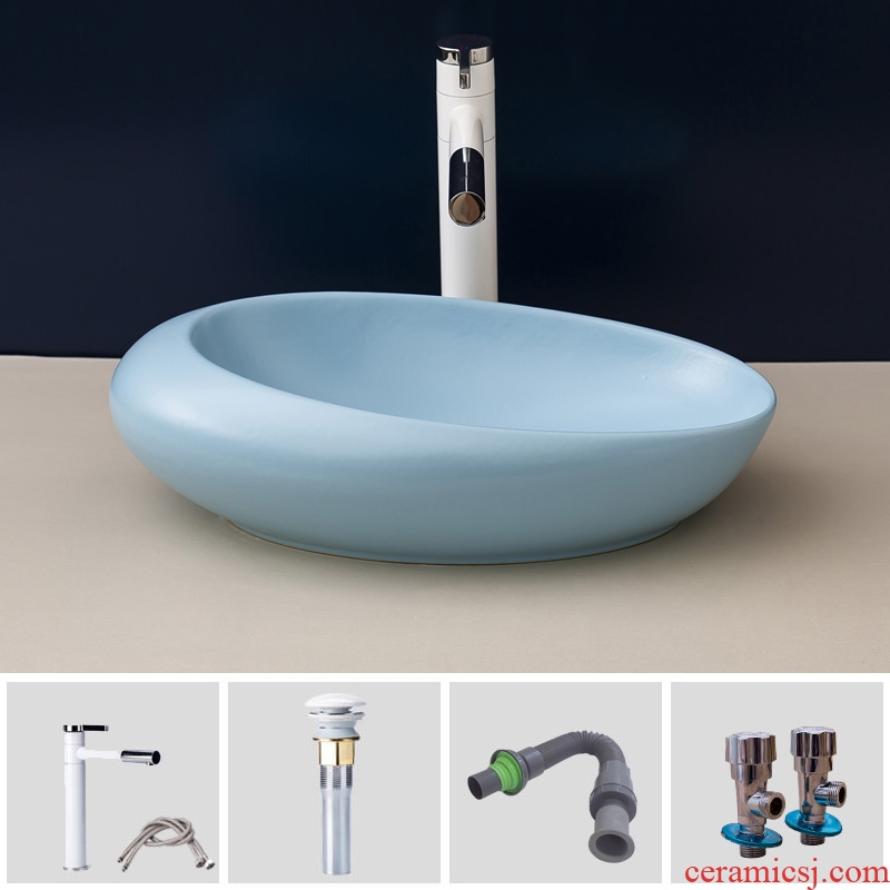 Stage basin balcony home for wash basin ceramic bathroom sinks Nordic contracted the sink basin blue