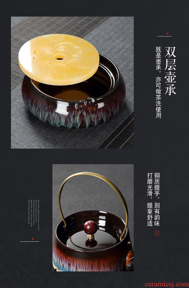 DH of jingdezhen tea service suit semi - automatic kung fu tea tea to implement lazy creative household ceramics cup cup
